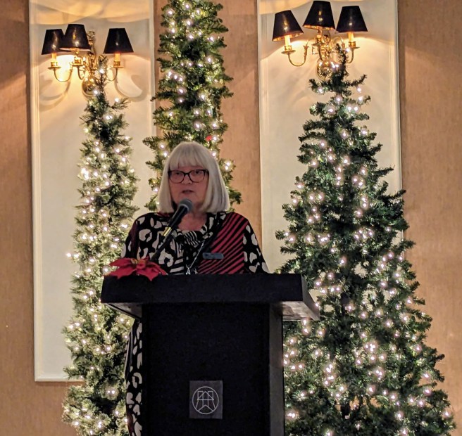 Club president at the podium