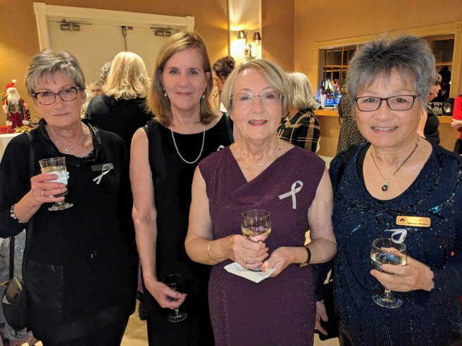 festive ladies at holiday social
